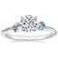 18K White Gold Camellia Indigo Milgrain Ring, smalltop view