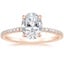 14K Rose Gold Viviana Three-Quarter Coverage Diamond Ring, smalltop view