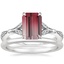 Platinum Zinnia Diamond Ring (1/3 ct. tw.) with Petite Comfort Fit Wedding Ring