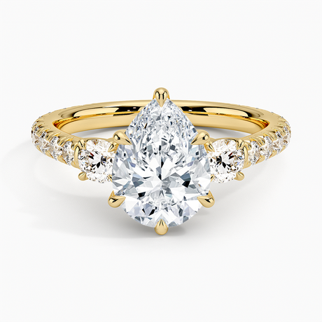 18K Yellow Gold Gramercy Three Stone Diamond Ring (3/4 ct. tw.)
