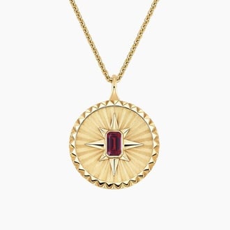 Star Garnet Medallion Necklace