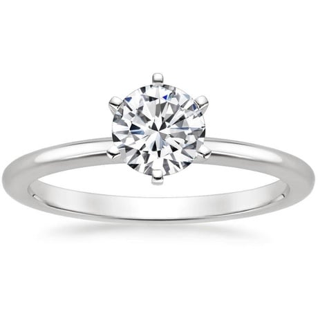 18K White Gold Six-Prong Petite Comfort Fit Bridal Set