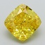2.71 Ct. Fancy Vivid Yellow Cushion Lab Grown Diamond