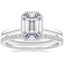 14K White Gold Petite Luna Bezel Ring with Luxe Ballad Diamond Ring (1/4 ct. tw.)