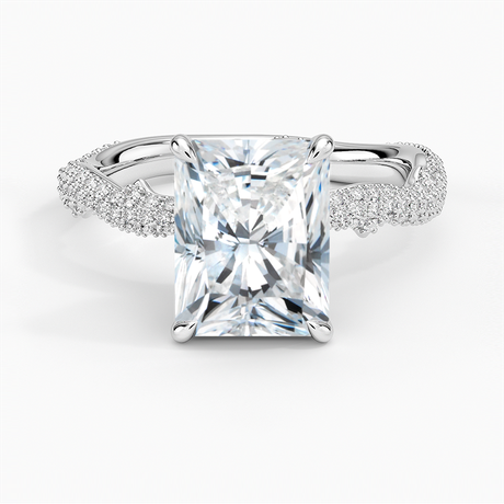 18K White Gold Rose Thorn Diamond Ring