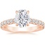 14K Rose Gold Sienna Half Coverage Diamond Ring, smalltop view