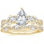 18K Yellow Gold Three Stone Luxe Willow Diamond Ring with Luxe Winding Willow Diamond Ring