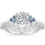 18K White Gold Indigo Melody Diamond Ring with Tapered Milan Diamond Ring