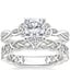 Platinum Entwined Celtic Love Knot Ring with Celtic Knot Diamond Ring