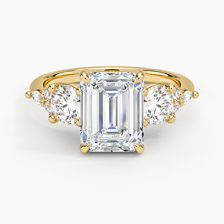 18K Yellow Gold Luxe Nadia Three Stone Diamond Ring