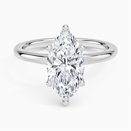 Platinum Fleur Solitaire Ring