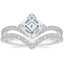 18K White Gold Stanza Diamond Ring with Elongated Luxe Flair Diamond Ring
