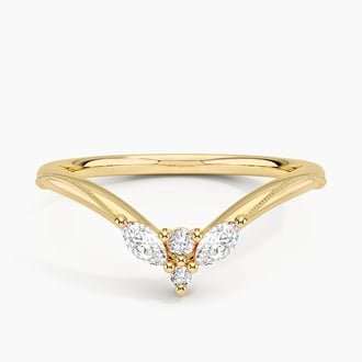 Milgrain Contoured Diamond Ring