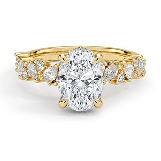 Custom Olivetta Hidden Halo Oval Diamond Ring