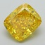3.08 Ct. Fancy Vivid Yellow Cushion Lab Grown Diamond