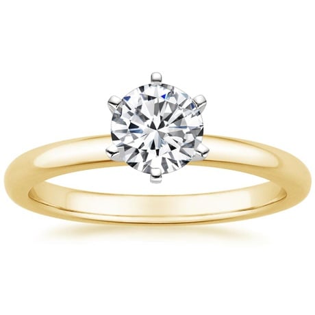 18K Yellow Gold Six-Prong 2mm Comfort Fit Bridal Set
