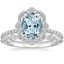 18KW Aquamarine Reina Diamond Ring with Versailles Diamond Ring (3/8 ct. tw.), smalltop view