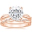 14KR Moissanite Twisted Vine Ring with Petite Twisted Vine Diamond Ring (1/8 ct. tw.), smalltop view