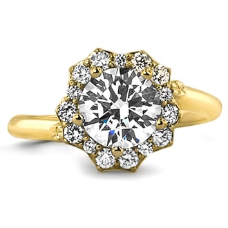 Custom Sakura Flower Engagement Ring