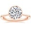 14K Rose Gold Petite Luna 1.5mm Bezel Ring, smalltop view