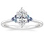 18K White Gold Indigo Melody Ring, smalltop view