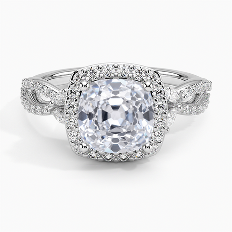 Luxe Floral Halo Engagement Ring