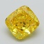2.58 Ct. Fancy Vivid Yellow Cushion Lab Grown Diamond