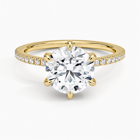 18K Yellow Gold Viviana Three-Quarter Coverage Six-Prong Diamond Ring (1/3 ct. tw.)