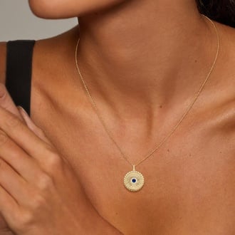 Sun Sapphire Medallion Necklace