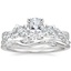 18K White Gold Three Stone Luxe Willow Diamond Ring (1/2 ct. tw.) with Winding Willow Diamond Ring
