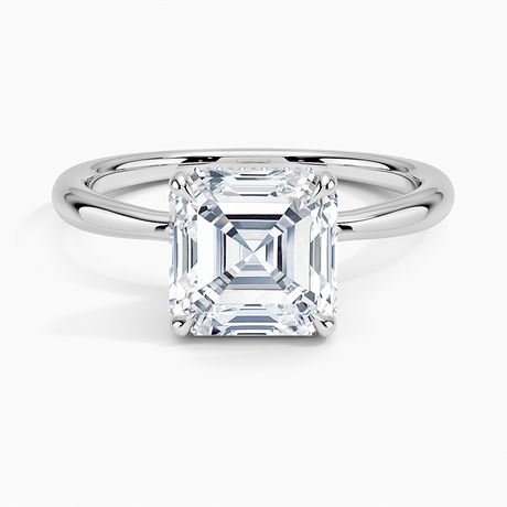 18K White Gold Freesia Hidden Halo Diamond Ring