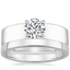 18K White Gold Alden Diamond Ring with 2.5mm Quattro Wedding Ring