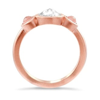 Custom Rose Cut Three Stone Ring