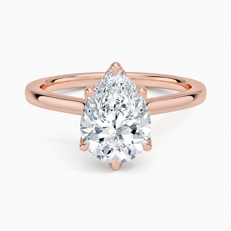 14K Rose Gold Elodie Cathedral Solitaire Ring