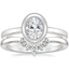 18K White Gold Blair Bezel Ring with Lunette Diamond Ring