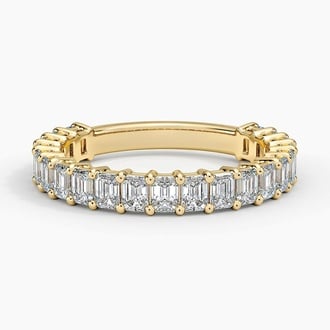 Emerald Three-Quarter Coverage Lab Diamond Ring (1 1/2 ct. tw.) in 18K Yellow Gold