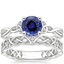 18KW Sapphire Entwined Celtic Love Knot Ring with Celtic Knot Diamond Ring, smalltop view