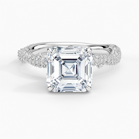 18K White Gold Rose Thorn Diamond Ring