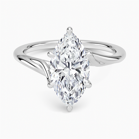 18K White Gold Delilah Twist Solitaire Ring
