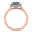 Pave Two Tone Halo Sapphire and Diamond Ring, smallside view