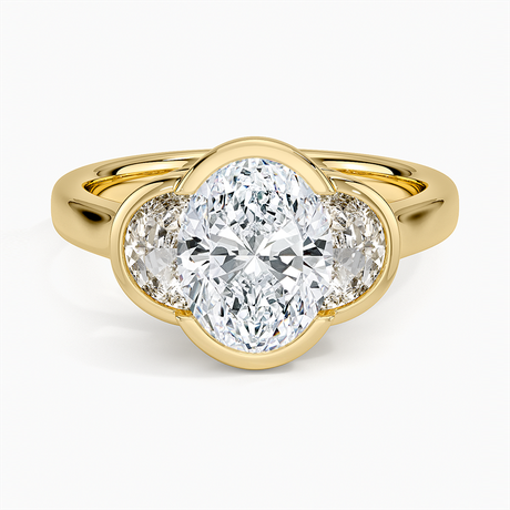 Half Moon Three Stone Bezel Diamond Ring (1/2 ct. tw.)