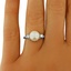 The Davina Ring, smalltop view on a hand