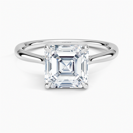 18K White Gold Freesia Cathedral Solitaire Ring