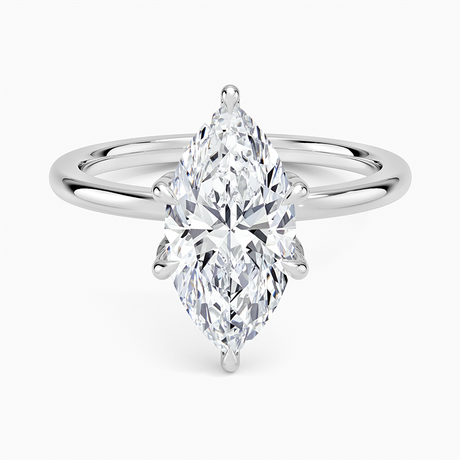 Platinum Petal Six Prong Diamond Ring
