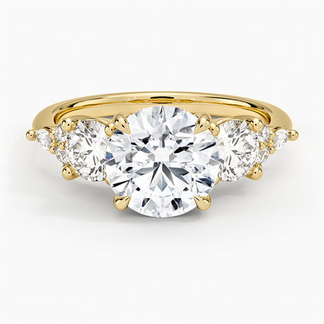 18K Yellow Gold Luxe Nadia Three Stone Diamond Ring