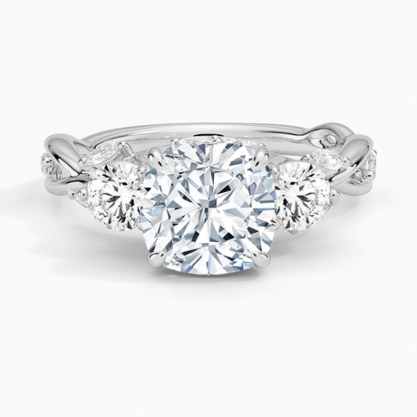 18K White Gold Secret Garden Three Stone Diamond Ring (3/4 ct. tw.)