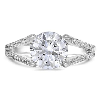 Custom Split Shank Trellis Diamond Ring