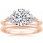 14K Rose Gold Luxe Melody Diamond Ring (1/5 ct. tw.) with Petite Comfort Fit Wedding Ring