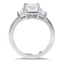 Trapezoid Three Stone Diamond Ring, smallside view