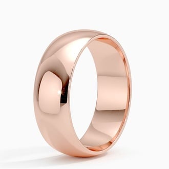 Comfort Fit 7mm Wedding Ring in 14K Rose Gold